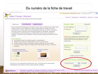 Du numéro de la fiche de travail
 