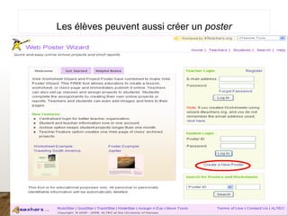 Les élèves peuvent aussi créer un poster
 