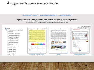 44
À propos de la compréhension écrite
 