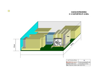 Esboços de chassis e componentes internos de Servidor