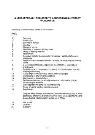 Addressing Literacy A new approach to addressing literacy worldwide, by Dr Harry Chasty | PDF