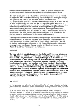 A new approach to addressing literacy worldwide, by Dr Harry Chasty | PDF