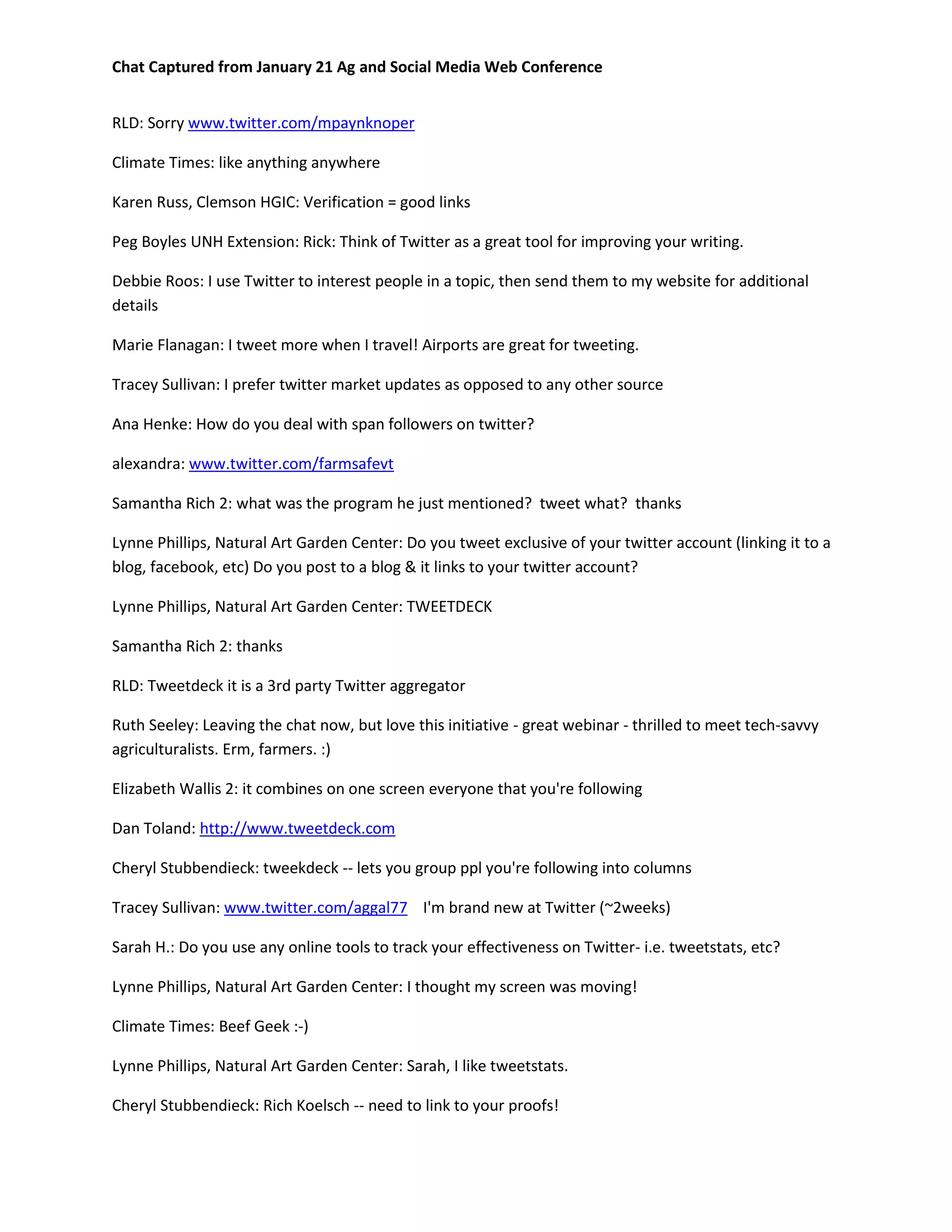 Chat from Ag and Social Media Web Conference