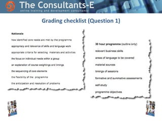 Grading checklist (Question 1)

 