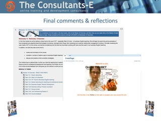 Final comments & reflections

 