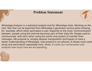 Whatsapp chat anayliser usig python | PPTX