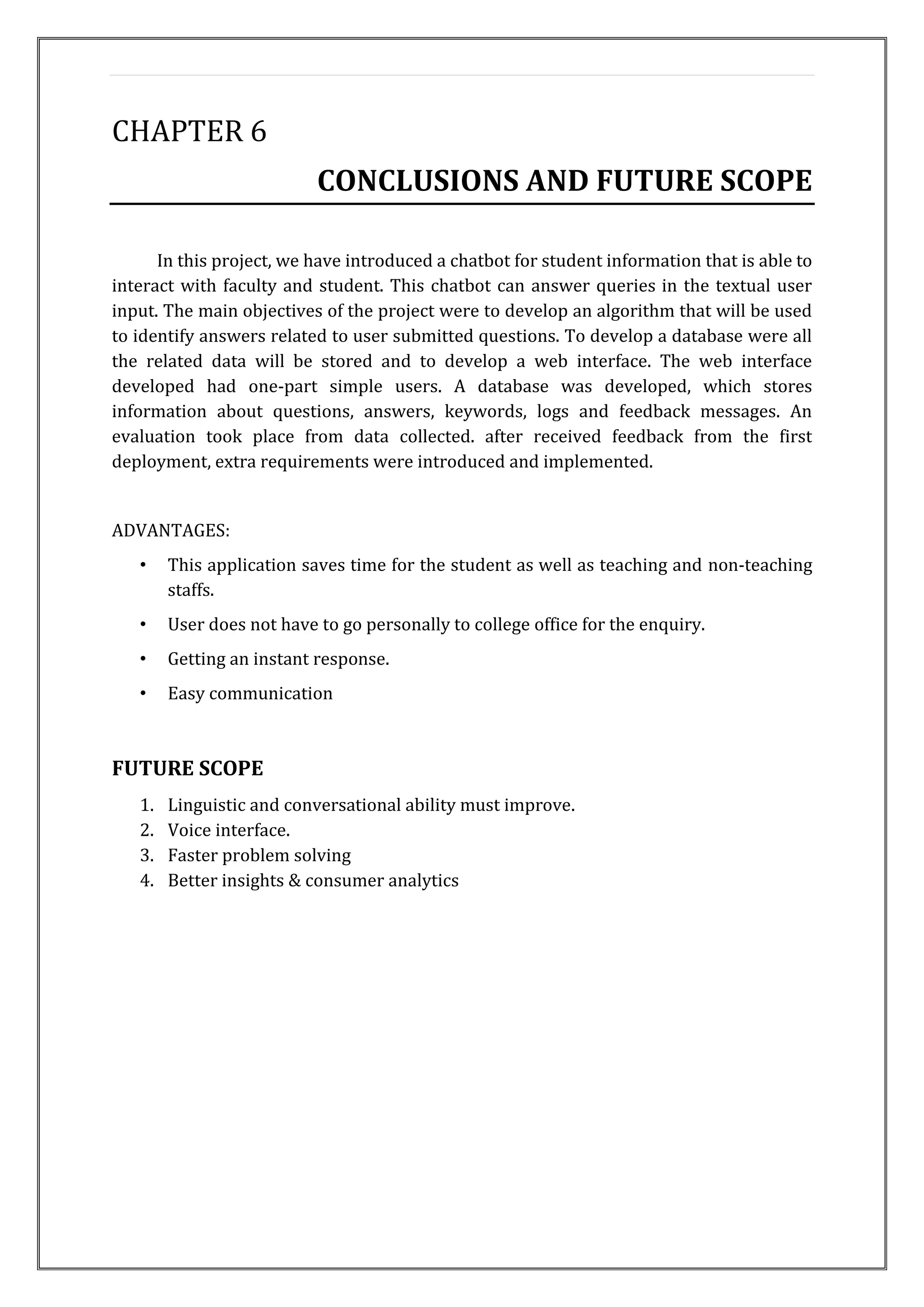 Student information chatbot final report | PDF | Computer Software and ...