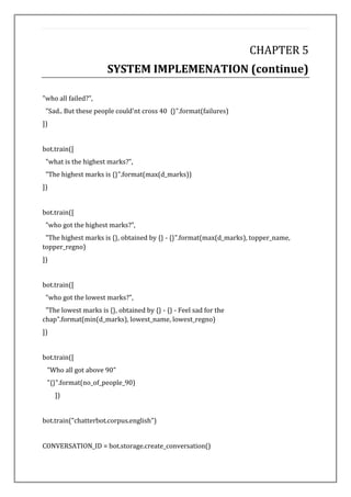 Student information chatbot final report | PDF