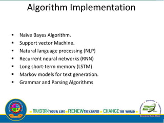 Chatbot for chattint getting requirments and analysis all the tools | PPT