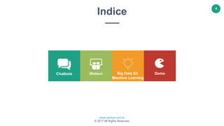 www.certsys.com.br
© 2017 All Rights Reserved.
4
Indice
Watson Big Data S2
Machine Learning
DemoChatbots
 