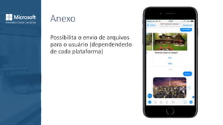 Anexo
Possibilita o envio de arquivos
para o usuário (dependendedo
de cada plataforma)
 
