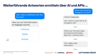 Lufthansa Group Chatbots – Der Weg in einen neuen Kundenkanal
Weiterführende Antworten ermitteln über AI und APIs ...
Mai ...