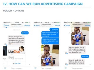 IV. HOW CAN WE RUN ADVERTISING CAMPAIGN
ROYALTY > Live Chat
 