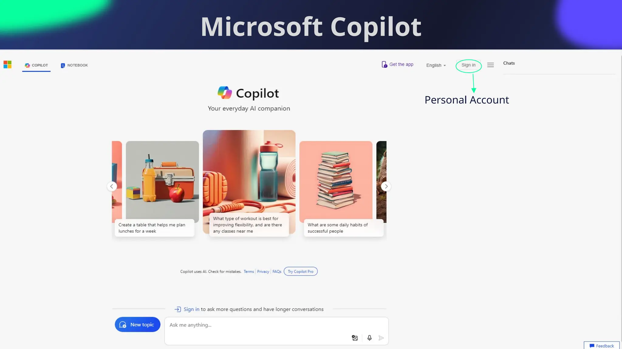 Microsoft Copilot
Personal Account