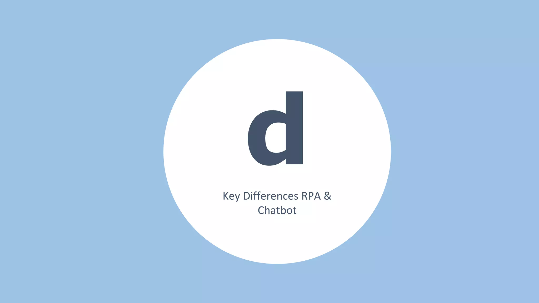 dKey Differences RPA &
Chatbot
 