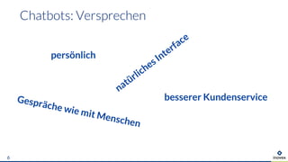 6
natürliches Interface
Gespräche wie mit Menschen
persönlich
besserer Kundenservice
 