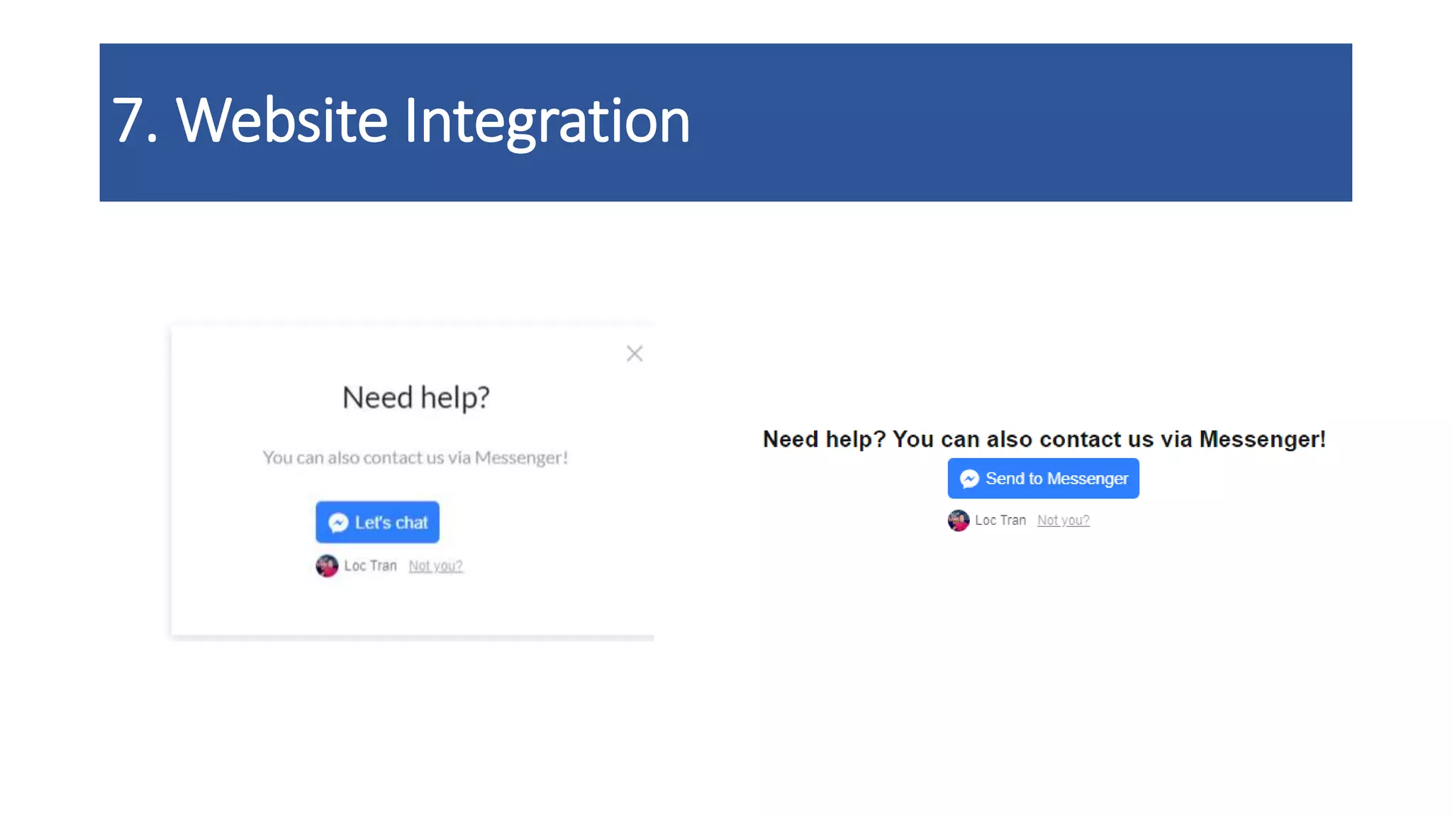 7. Website Integration
 