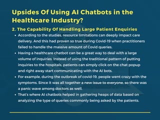 The Role of Chatbots in the Healthcare Industry | PDF