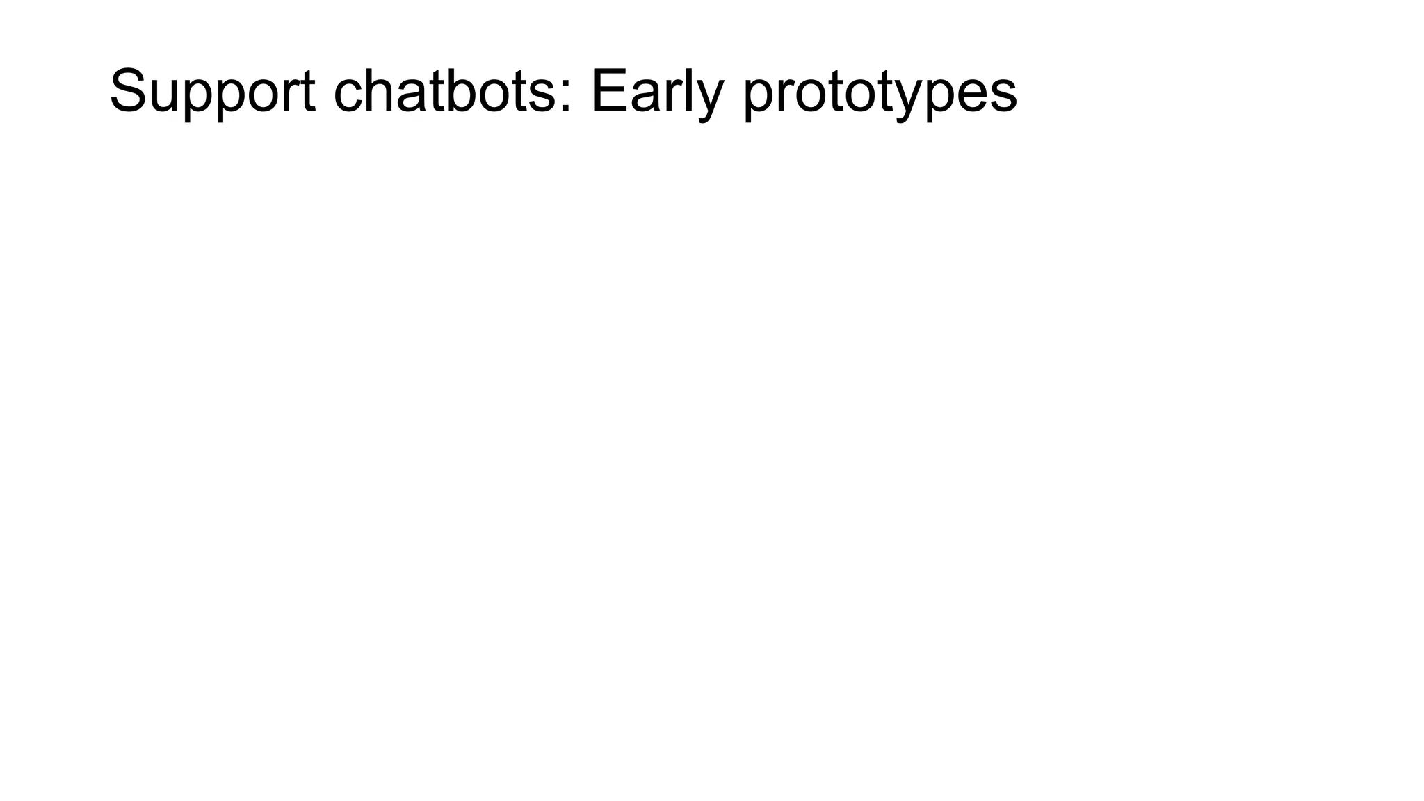 Support chatbots: Early prototypes
 
