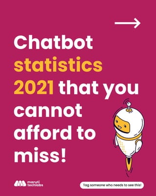 Chatbot
statistics
2021 that you
cannot
afford to
miss!
Tag someone who needs to see this!
 