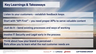 Lufthansa Group Chatbots - The journey to a new customer channel | PPT