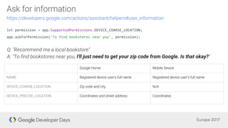 let permission = app.SupportedPermissions.DEVICE_COARSE_LOCATION;
app.askForPermission('To find bookstores near you', permission);
I'll just need to get your zip code from Google. Is that okay?
 