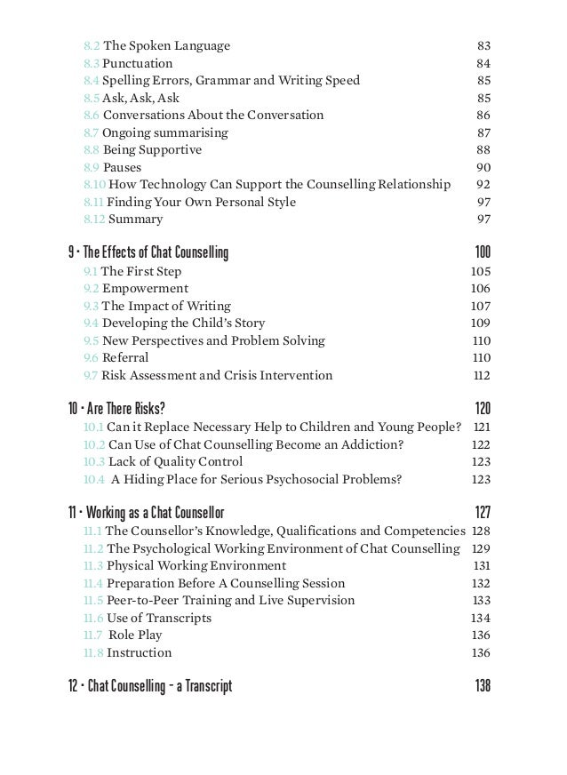 Chat Counselling For Children And Youth A Handbook
