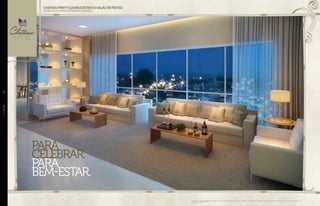 para
celebrar.
para
bem-estar.
CHATEAUPARTY(LOUNGEESTARDOSALÃODEFESTAS)
ENTREGUECOMMÓVEISDEPRIMEIRAQUALIDADE.
Perspectiva artística do lounge estar. Imagem ilustrativa. Os itens de mobília, decoração e acabamento serão entregues conforme o memorial descritivo. A locação de elementos estruturais pode variar de
acordo com exigências técnicas.
//LAZER24
 