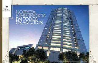 nobreza
eimponência
emtodos
osângulos.
//FACHADA18
Perspectiva artística da fachada. Imagem ilustrativa. Os itens de acabamento serão entregues conforme o memorial descritivo. A locação de elementos estruturais pode
variar de acordo com exigências técnicas. A vegetação será entregue conforme o projeto de paisagismo. As espécies poderão apresentar variação de porte e floração.
 