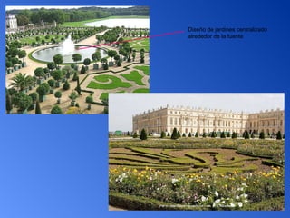 Diseño de jardines centralizado alrededor de la fuente 