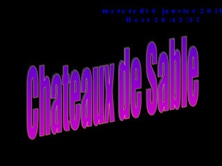 mercredi 6 janvier 2010 Il est  20:42:57 Chateaux de Sable 