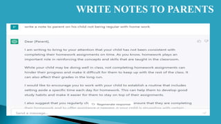 WRITE NOTES TO PARENTS
 
