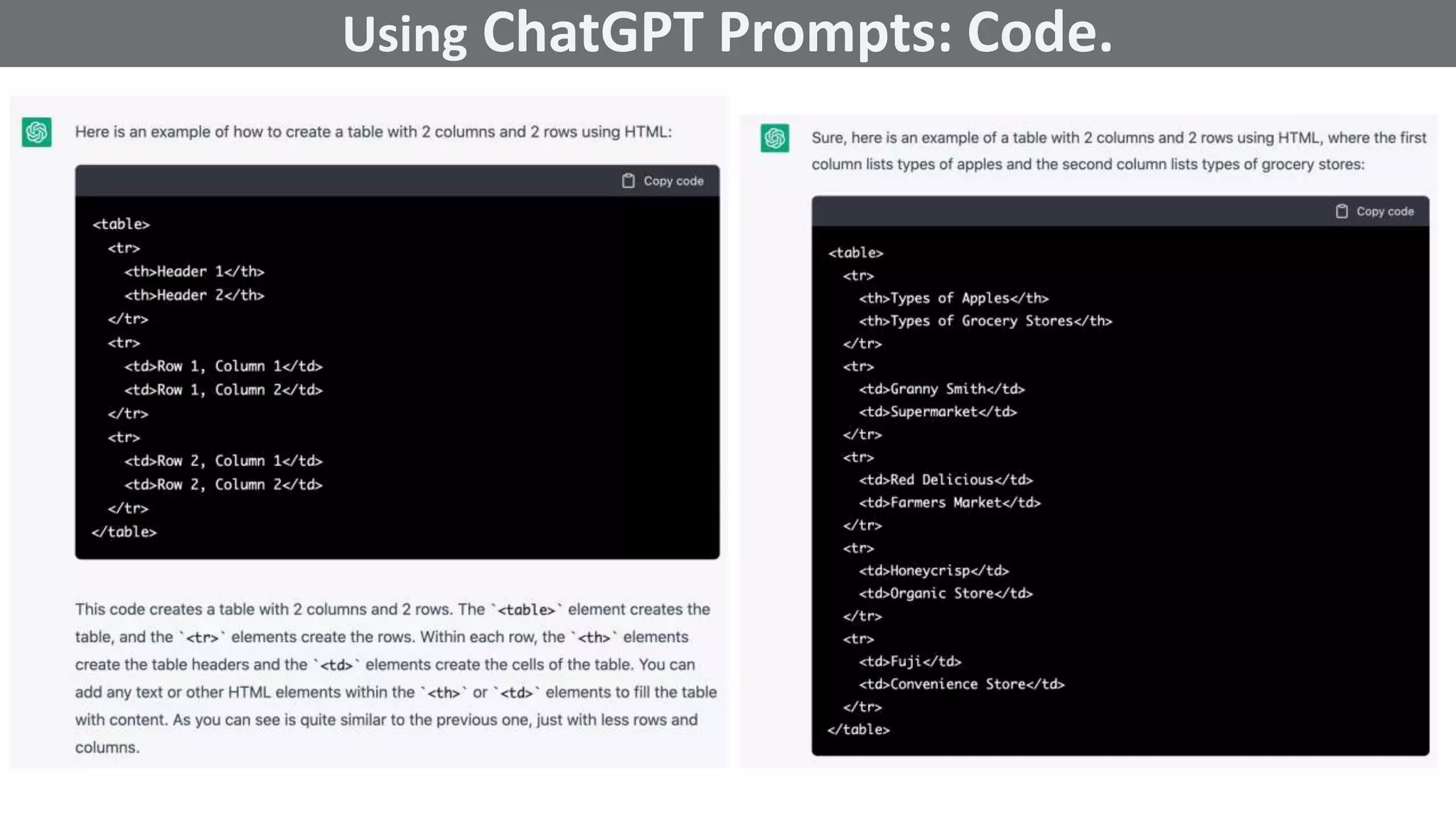 @schachin
Kristine Schachinger
Some of the general parameters that are used to train language models include:
Using ChatGPT Prompts: Code.
 