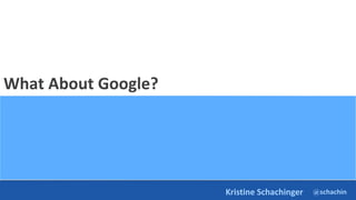 @schachin
Kristine Schachinger
What About Google?
 