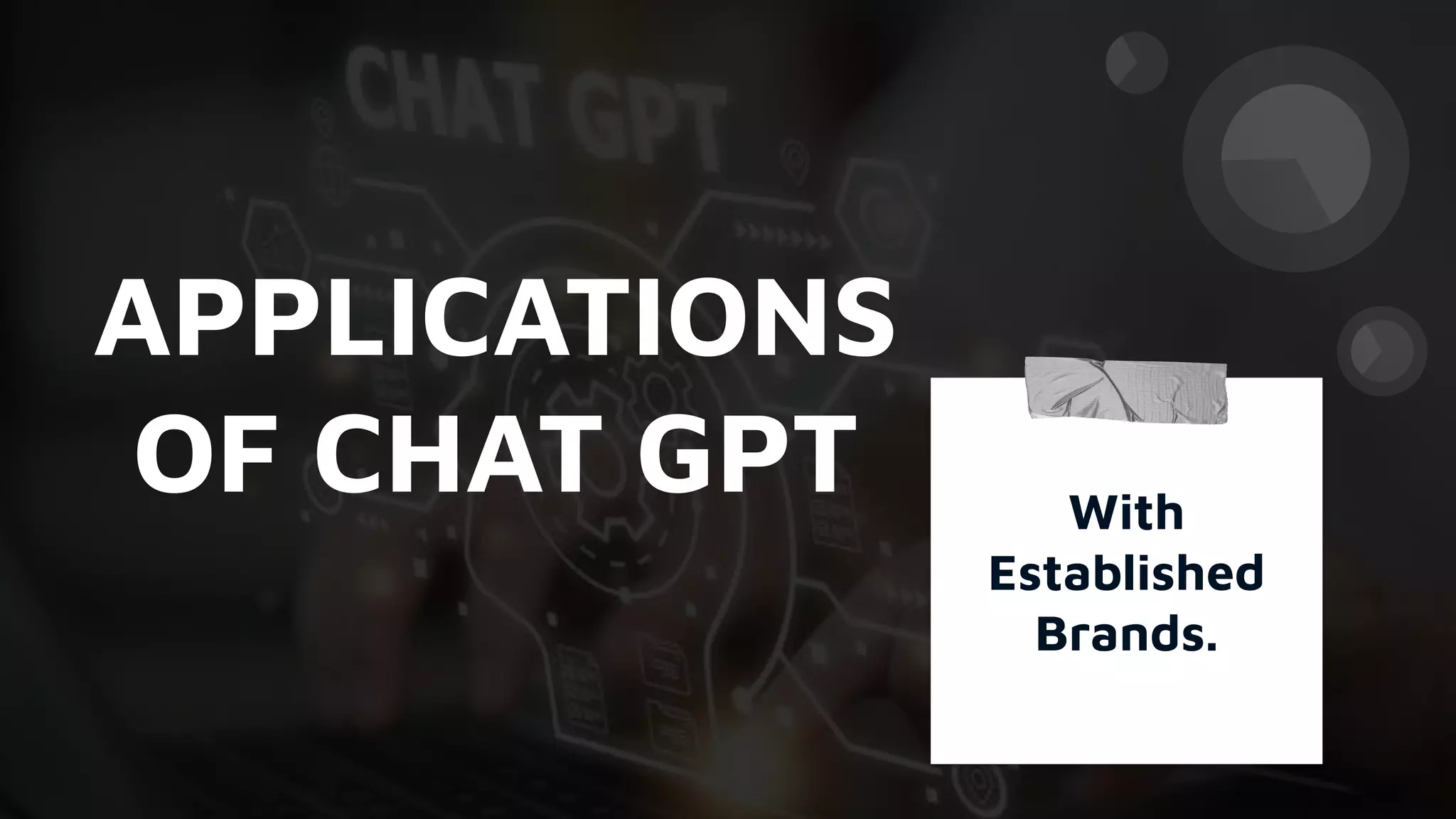 APPLICATIONS
OF CHAT GPT With
Established
Brands.
 