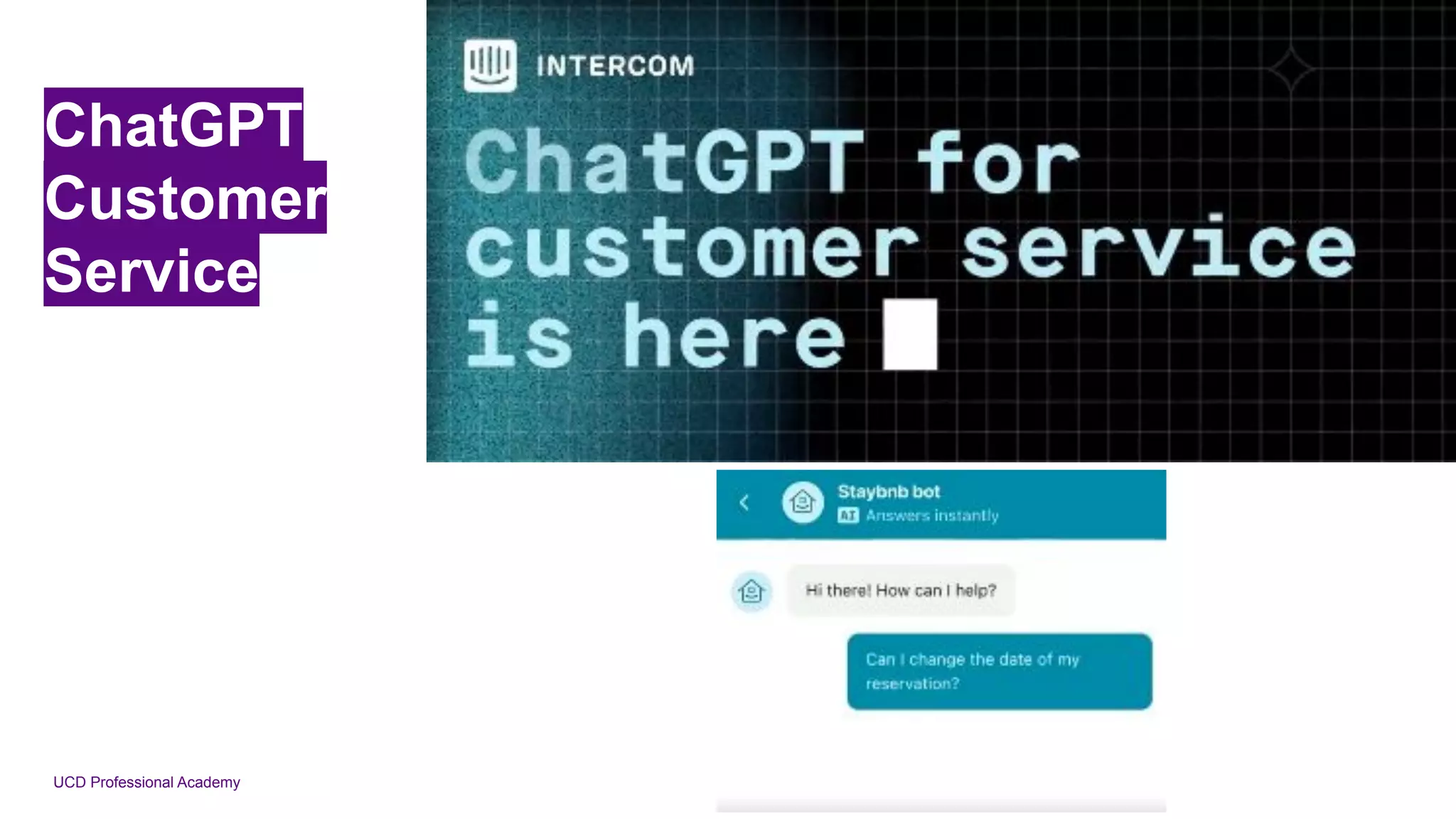 UCD Professional Academy
ChatGPT
Customer
Service
 