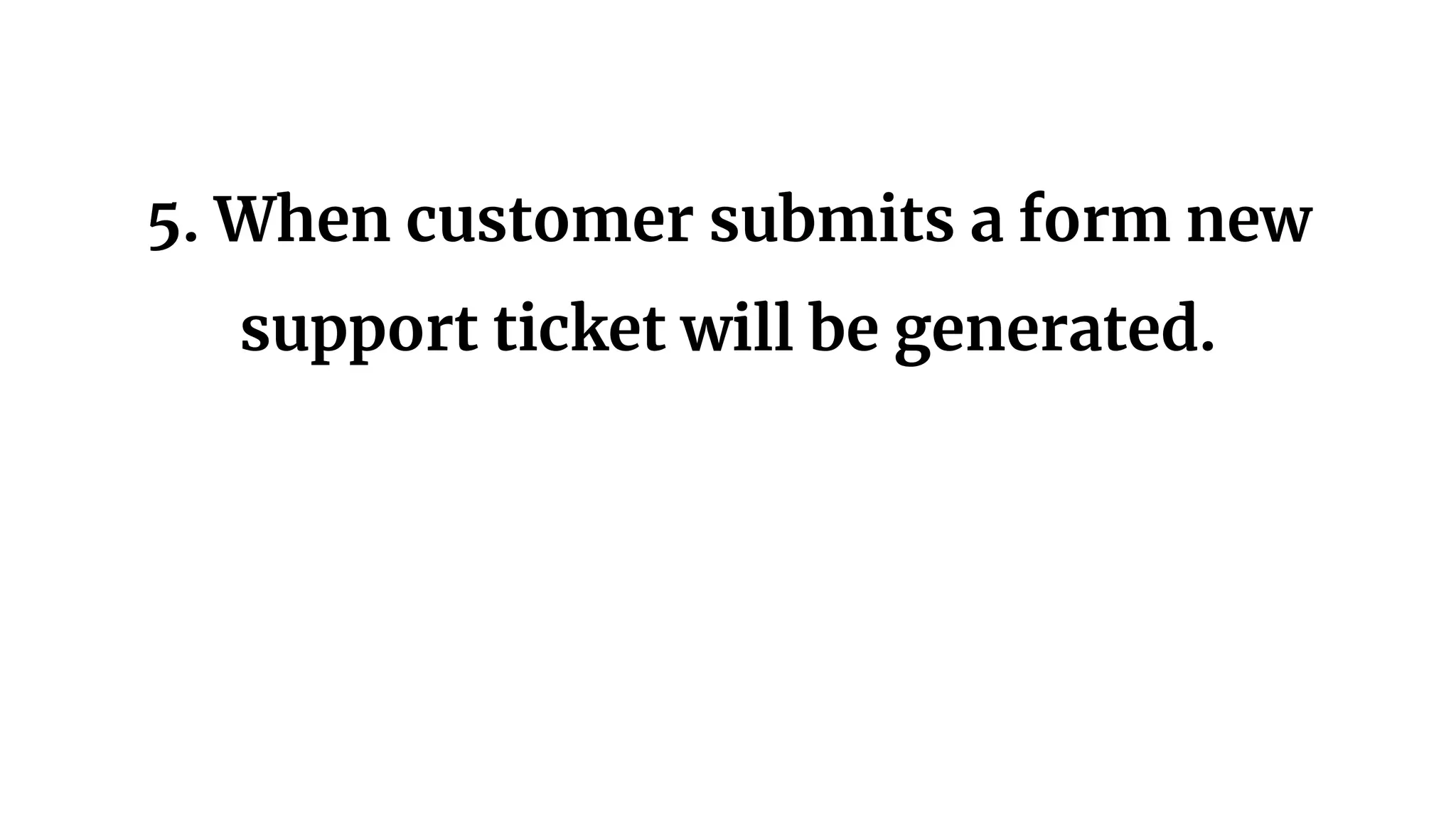 5. When customer submits a form new
support ticket will be generated.
 