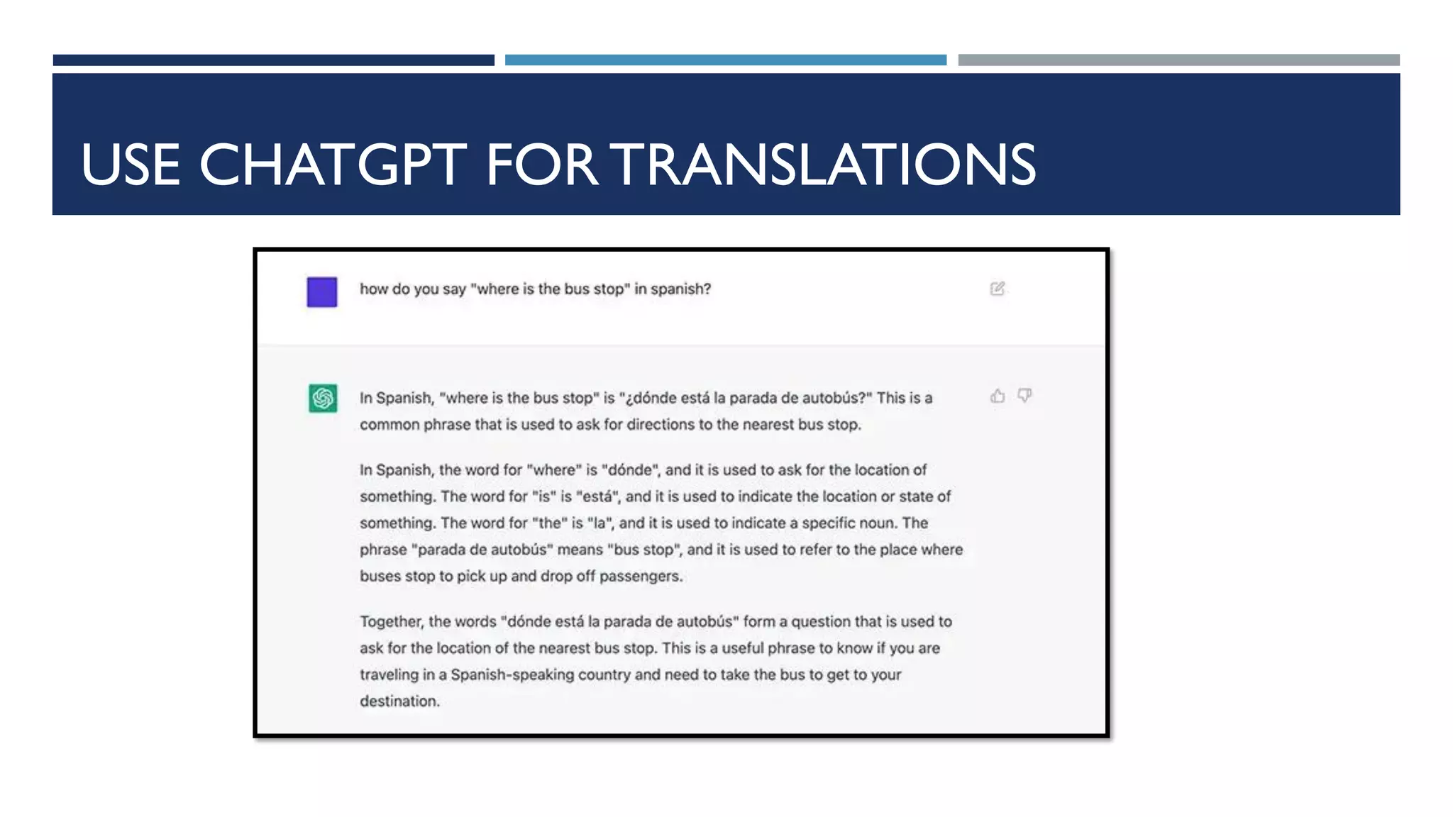 USE CHATGPT FOR TRANSLATIONS
 