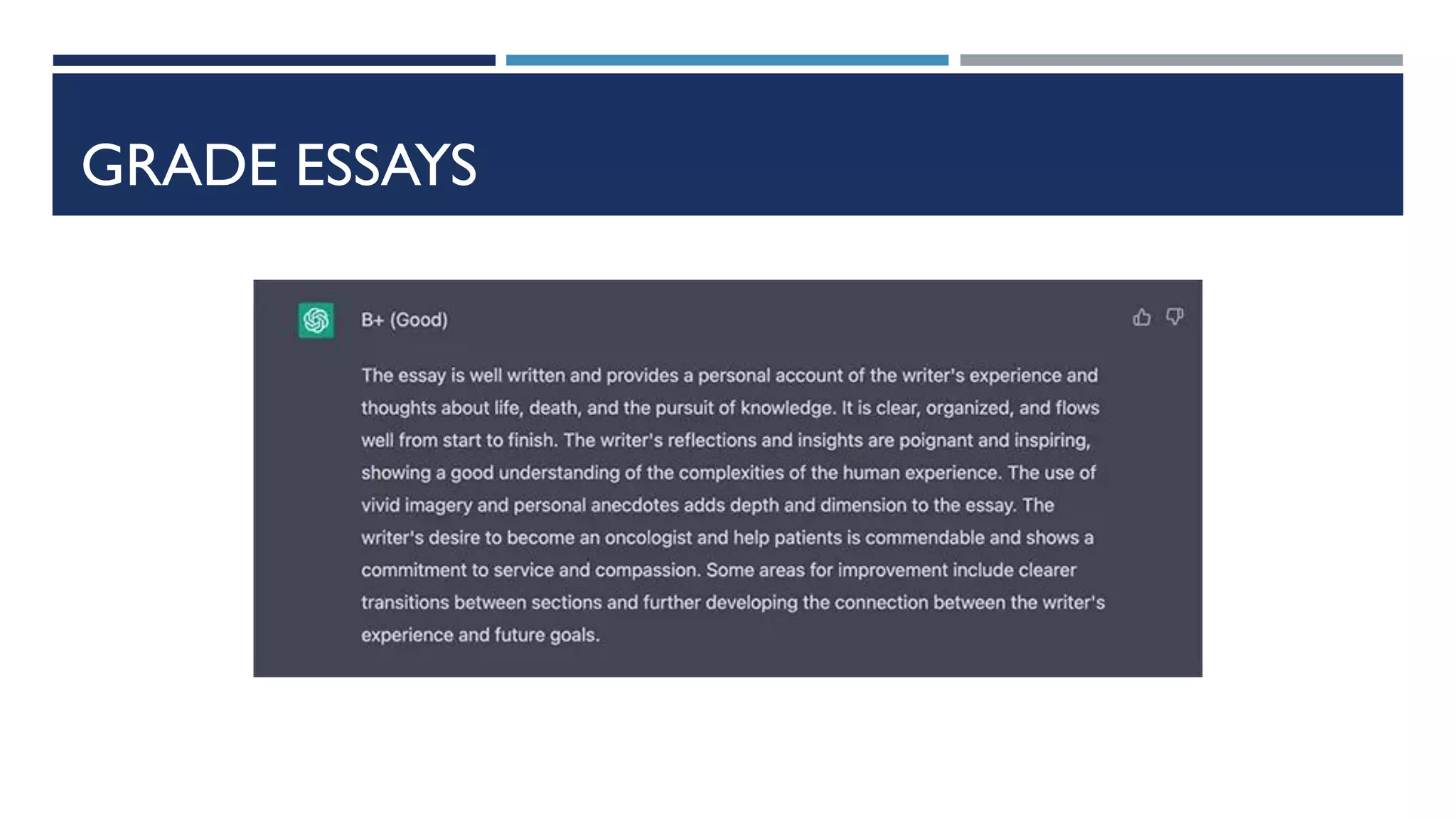 GRADE ESSAYS
 