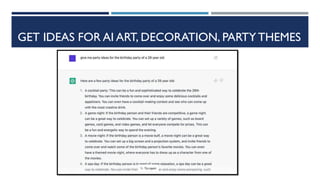 GET IDEAS FOR AI ART, DECORATION, PARTY THEMES
 