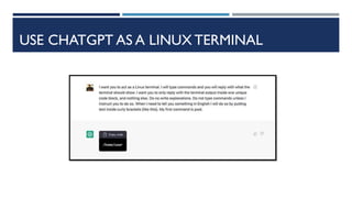 USE CHATGPT AS A LINUX TERMINAL
 