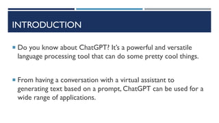 ChatGPT Use- Cases 