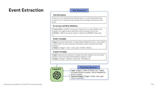 Exploring the Feasibility of ChatGPT for Event Extraction
Event Extraction
P 46
 
