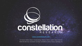 San Francisco | Andalucia | Belfast | Boston | Chicago | Colorado Springs | Cupertino | Denver | Irvine | London | Madrid
New York | NOVA |Pune | Sacramento | Santa Monica | Sedona | Sydney | Tokyo | Toronto | Washington, D.C.
www.constellationR.com
San Francisco | Belfast | Boston | Colorado Springs | Cupertino | Denver | London | Miami | New York
NOVA |Palo Alto| Pune | Sacramento | San Diego | Santa Monica | Sydney | Toronto | Washington, D.C.
www.constellationR.com
 