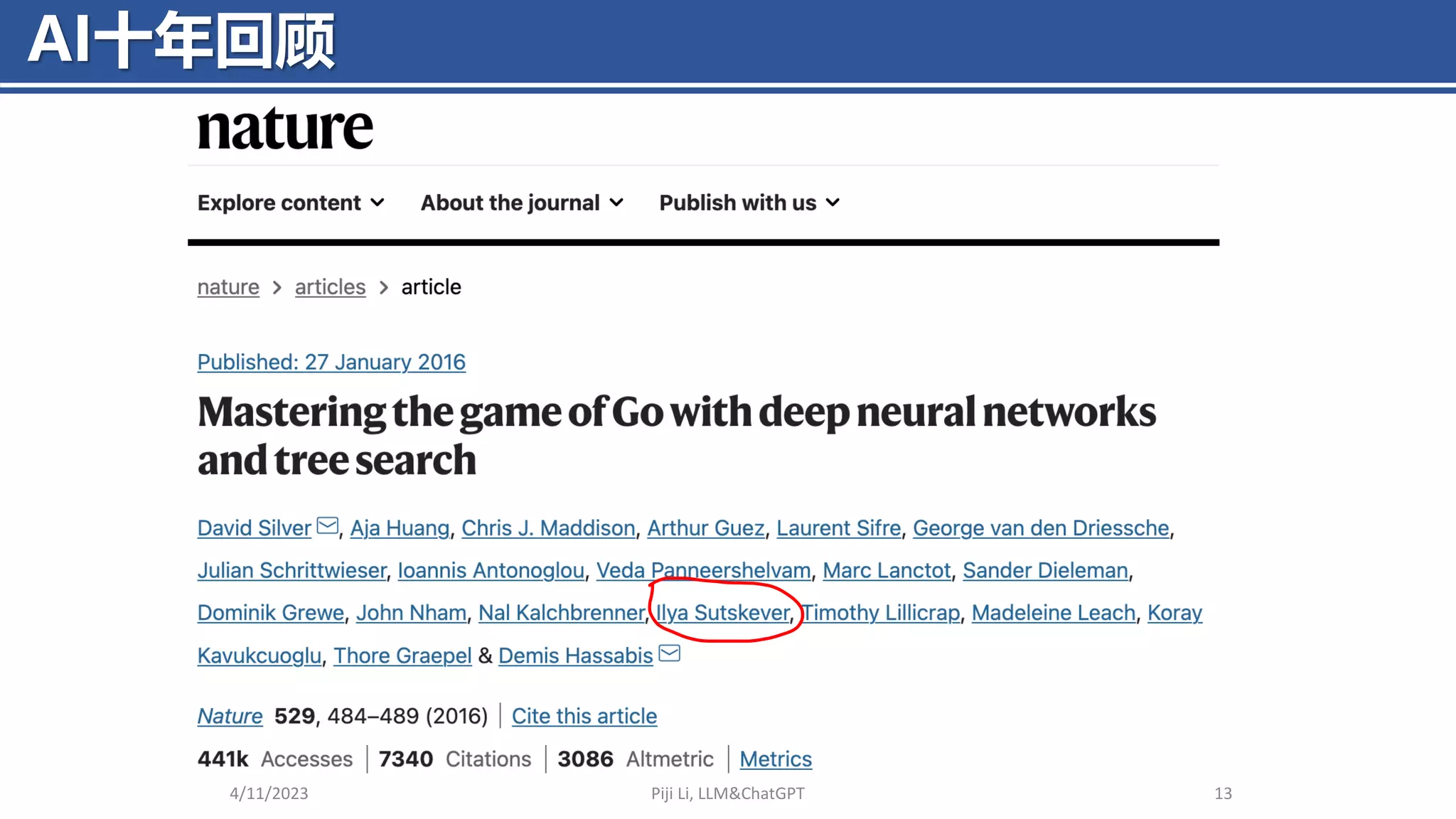 AI十年回顾
4/11/2023 Piji Li, LLM&ChatGPT 13
 