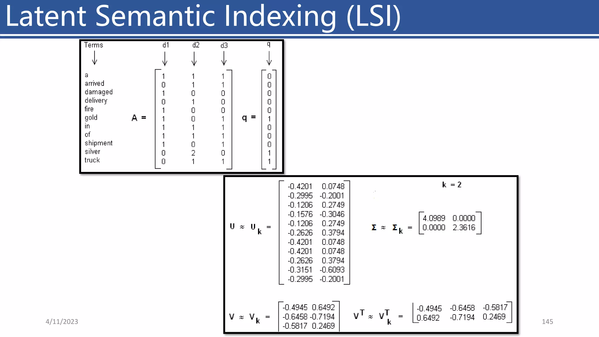 Latent Semantic Indexing (LSI)
4/11/2023 Piji Li, LLM&ChatGPT 145
 