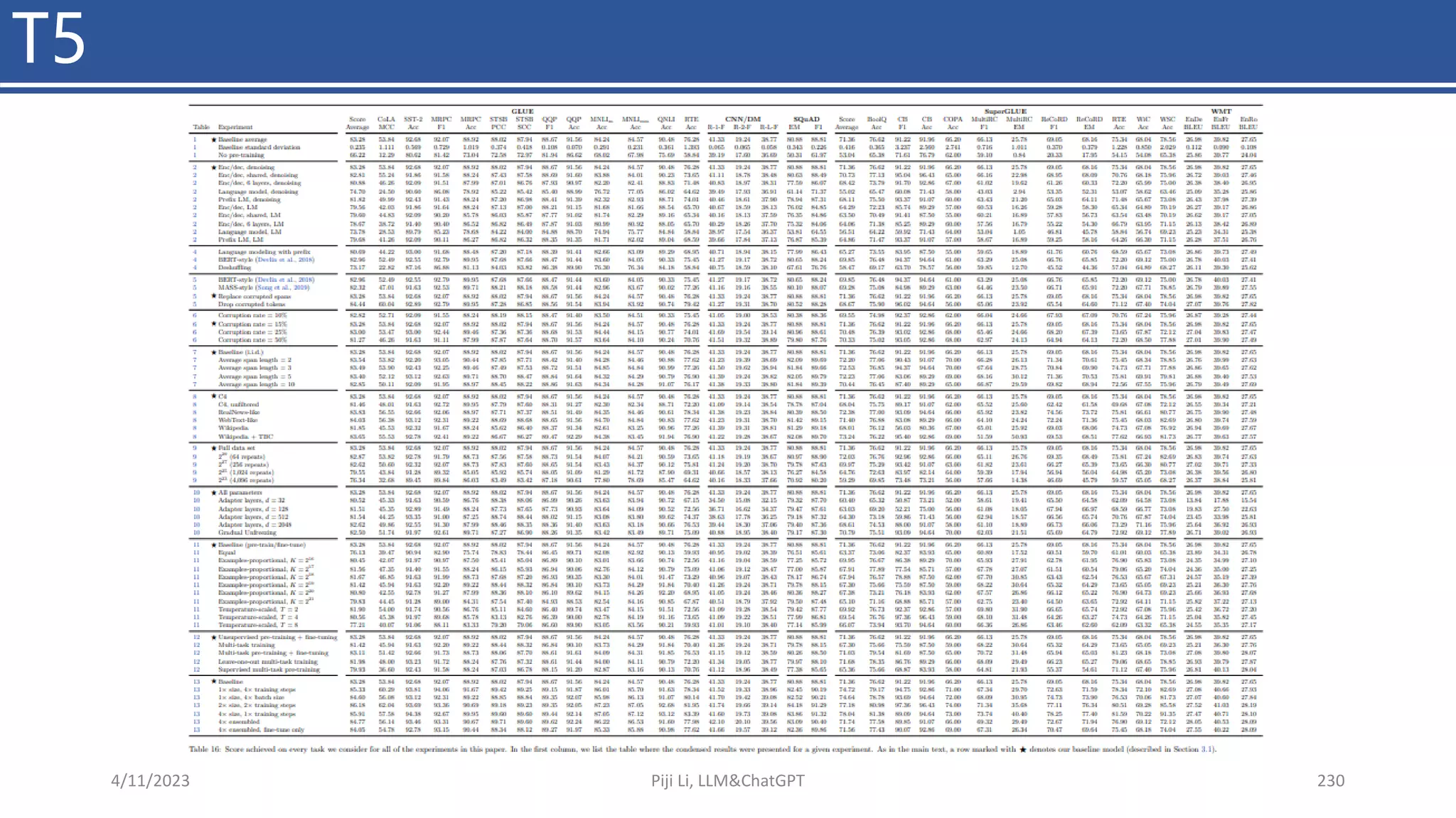 T5
4/11/2023 Piji Li, LLM&ChatGPT 230
 