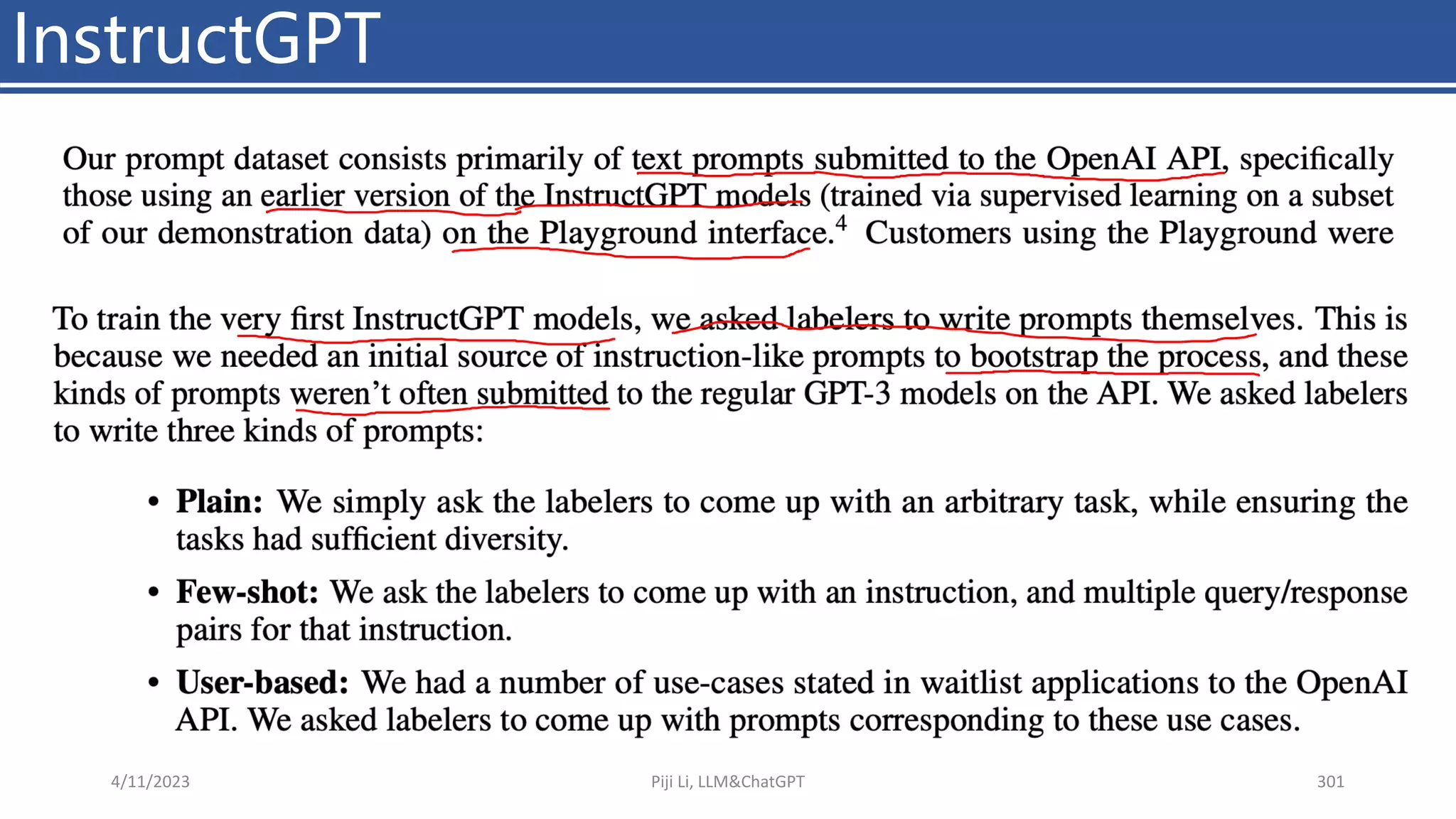 InstructGPT
4/11/2023 Piji Li, LLM&ChatGPT 301
 