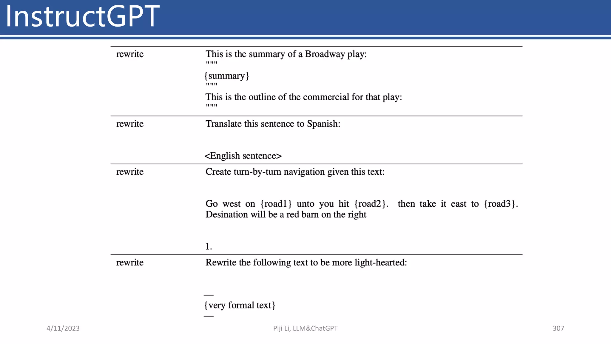 InstructGPT
4/11/2023 Piji Li, LLM&ChatGPT 307
 