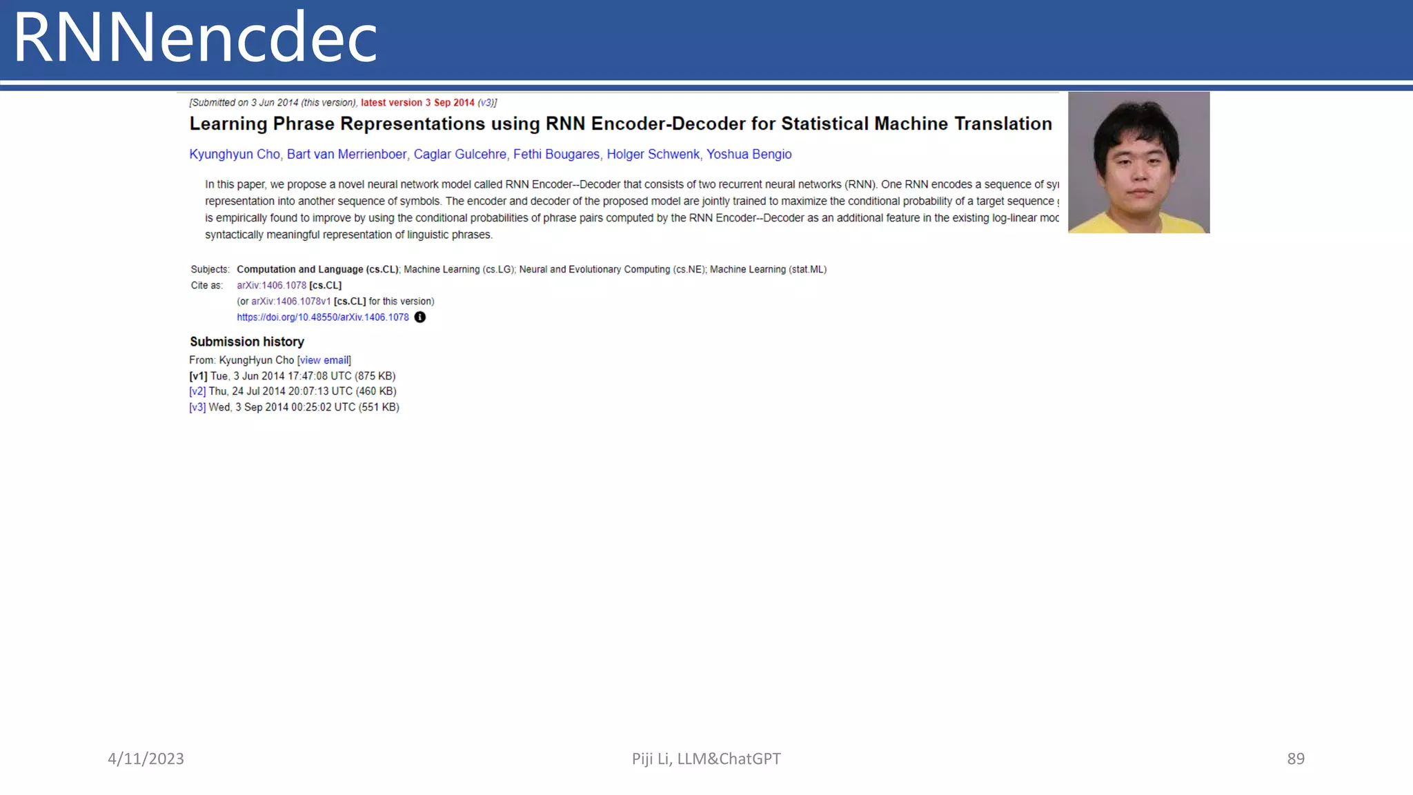 RNNencdec
4/11/2023 Piji Li, LLM&ChatGPT 89
 